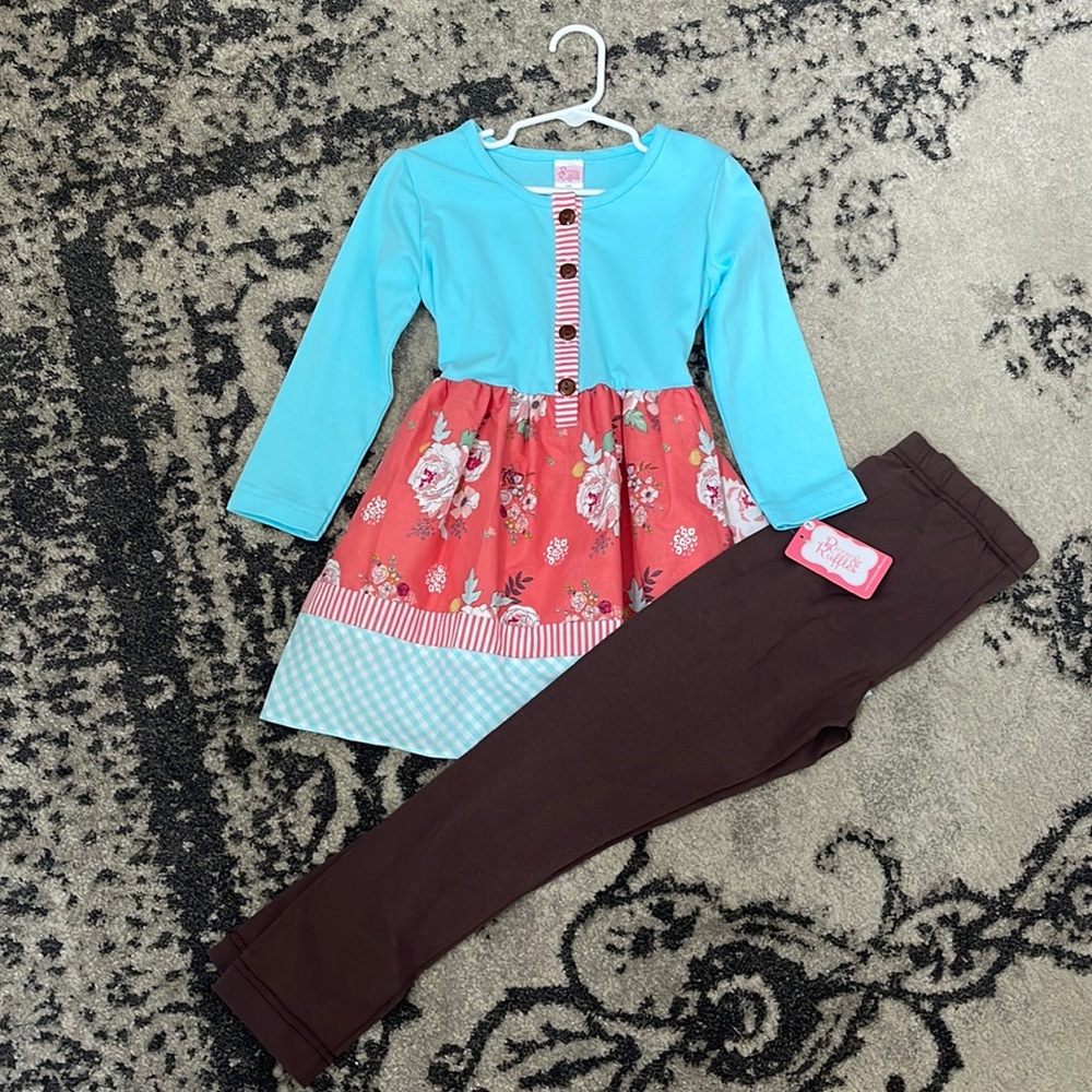 Ric Rac Ruffles shirt and pant set -NEW with tags, size 7